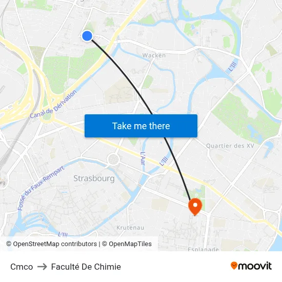 Cmco to Faculté De Chimie map
