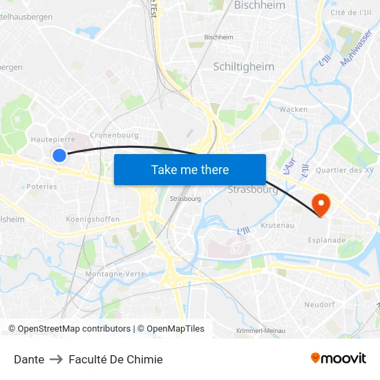 Dante to Faculté De Chimie map