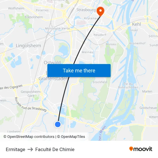 Ermitage to Faculté De Chimie map