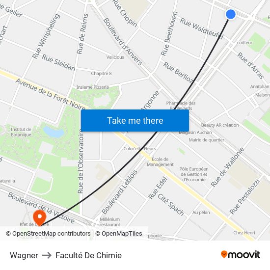 Wagner to Faculté De Chimie map