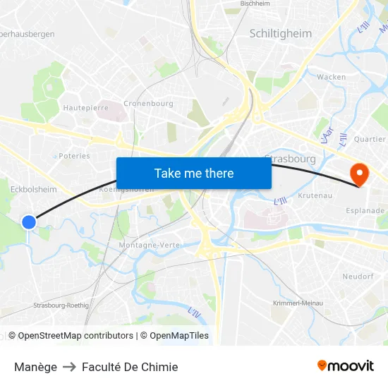 Manège to Faculté De Chimie map