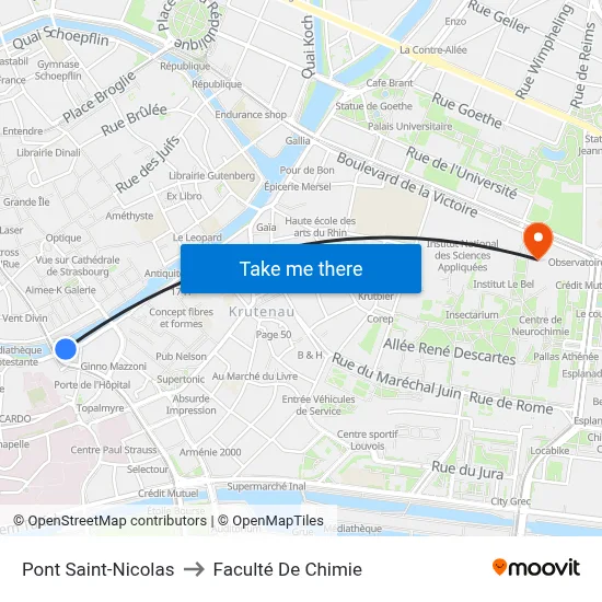 Pont Saint-Nicolas to Faculté De Chimie map