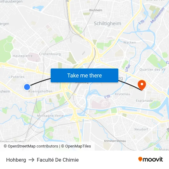 Hohberg to Faculté De Chimie map