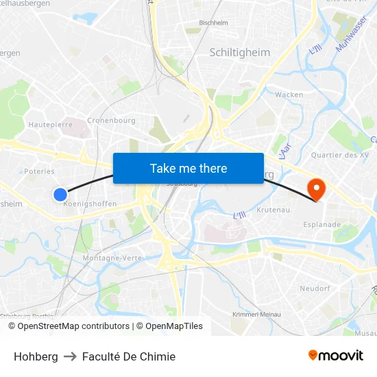 Hohberg to Faculté De Chimie map