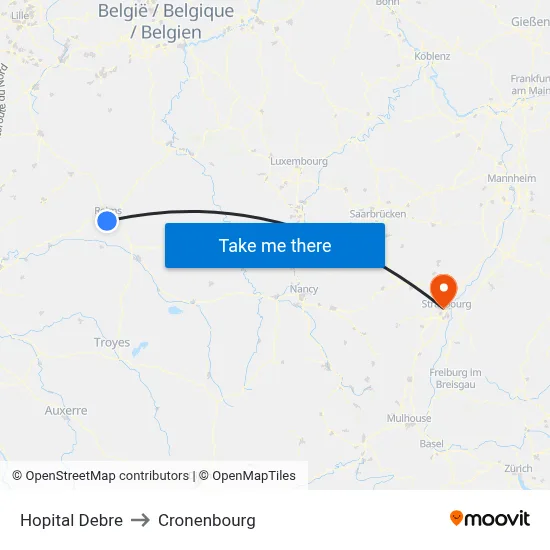 Hopital Debre to Cronenbourg map