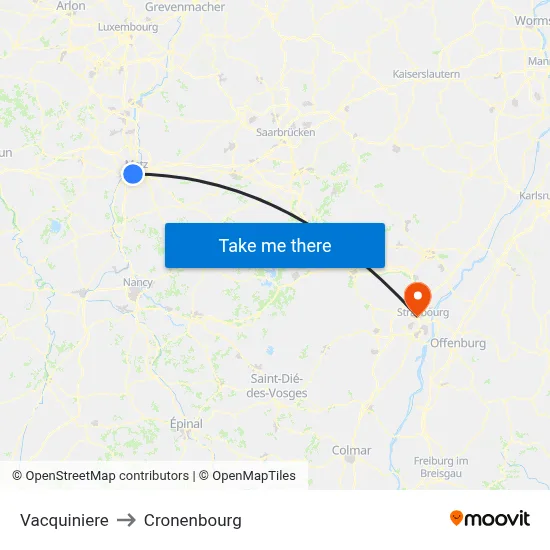 Vacquiniere to Cronenbourg map