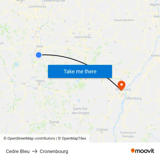 Cedre Bleu to Cronenbourg map