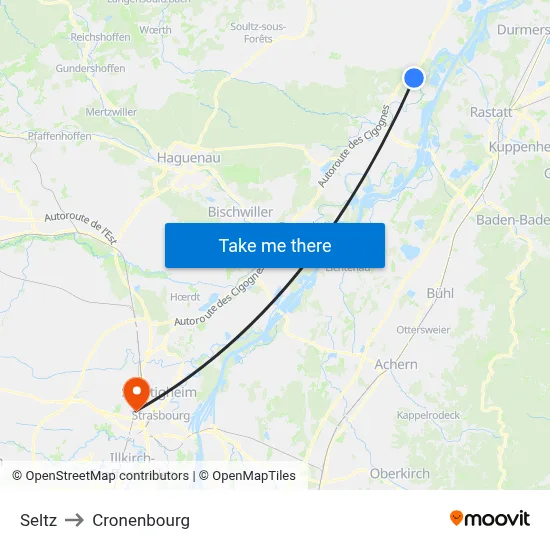 Seltz to Cronenbourg map