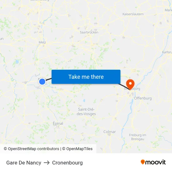 Gare De Nancy to Cronenbourg map