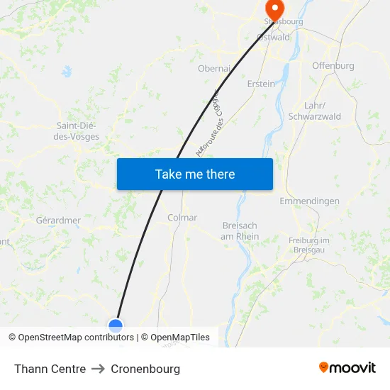 Thann Centre to Cronenbourg map