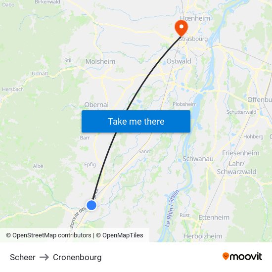 Scheer to Cronenbourg map