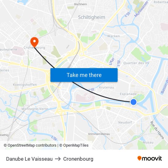 Danube Le Vaisseau to Cronenbourg map
