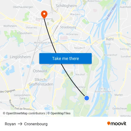 Royan to Cronenbourg map