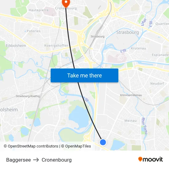 Baggersee to Cronenbourg map