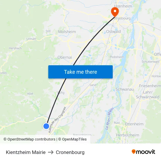 Kientzheim Mairie to Cronenbourg map