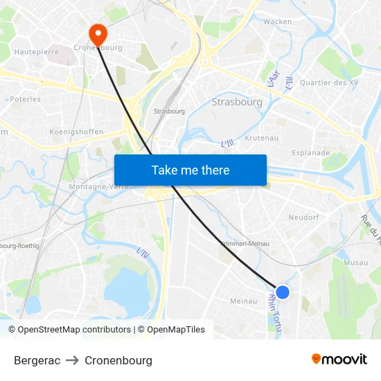 Bergerac to Cronenbourg map