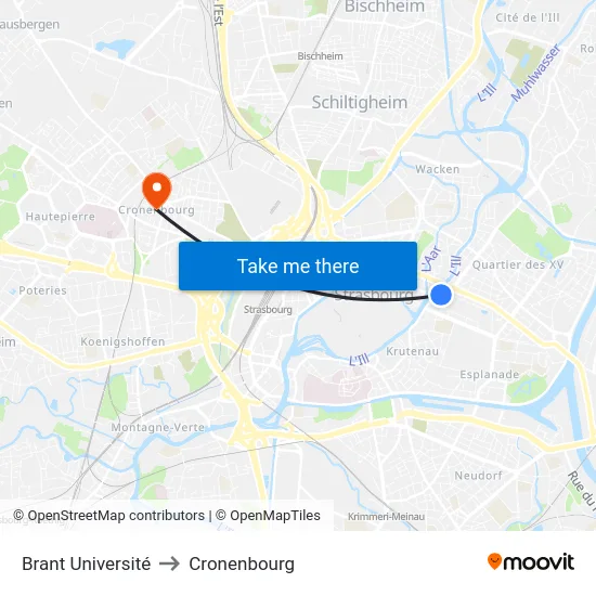Brant Université to Cronenbourg map