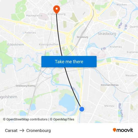 Carsat to Cronenbourg map