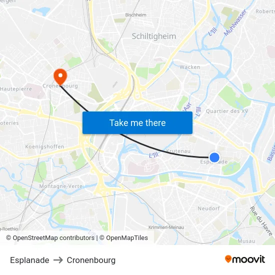 Esplanade to Cronenbourg map