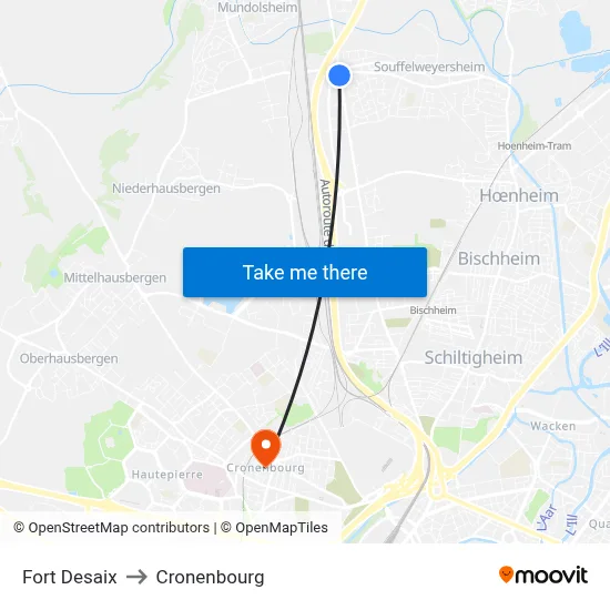 Fort Desaix to Cronenbourg map