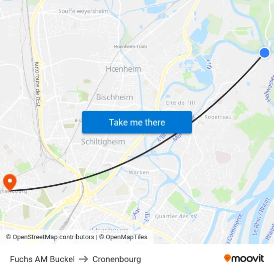 Fuchs AM Buckel to Cronenbourg map