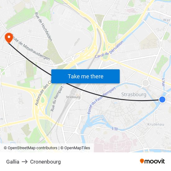 Gallia to Cronenbourg map