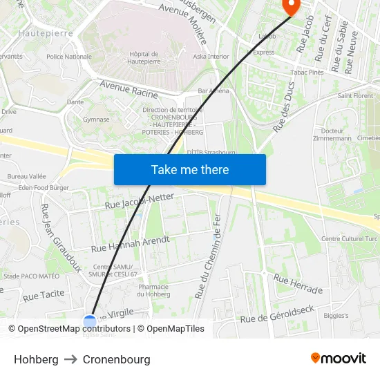 Hohberg to Cronenbourg map