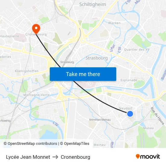 Lycée Jean Monnet to Cronenbourg map