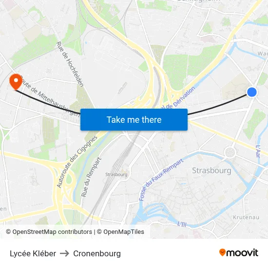 Lycée Kléber to Cronenbourg map