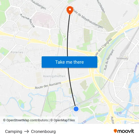 Camping to Cronenbourg map