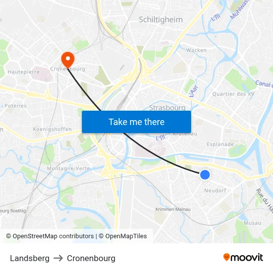 Landsberg to Cronenbourg map