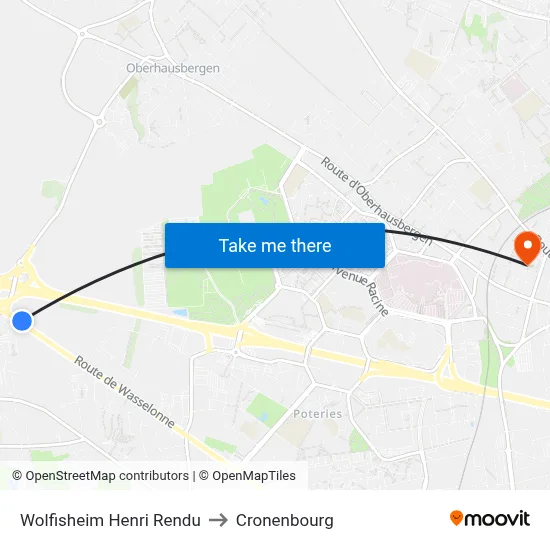 Wolfisheim Henri Rendu to Cronenbourg map
