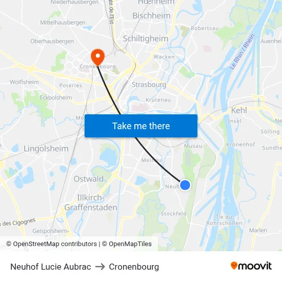 Neuhof Lucie Aubrac to Cronenbourg map