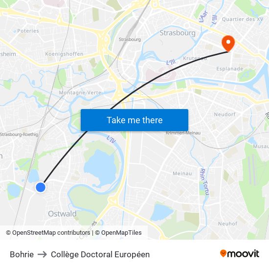 Bohrie to Collège Doctoral Européen map