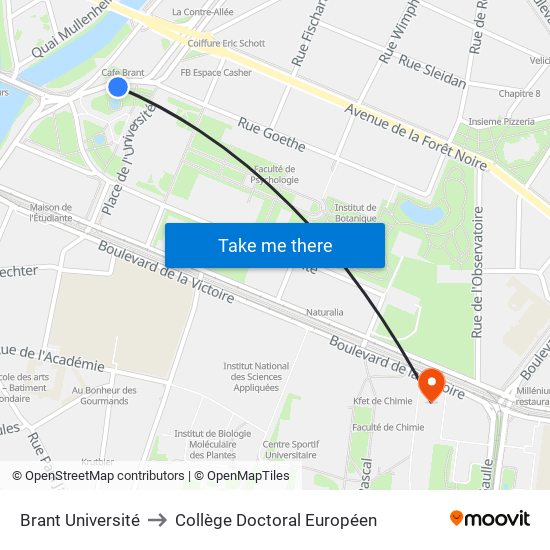 Brant Université to Collège Doctoral Européen map