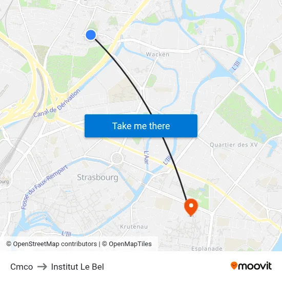 Cmco to Institut Le Bel map