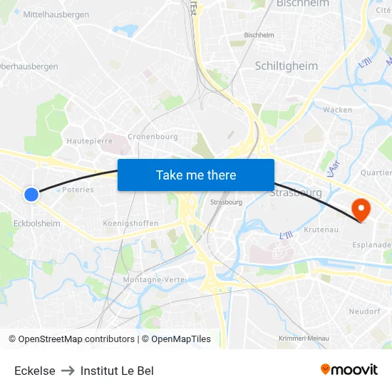 Eckelse to Institut Le Bel map