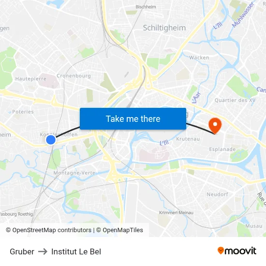Gruber to Institut Le Bel map