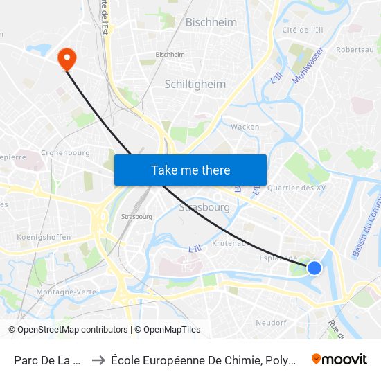 Parc De La Citadelle to École Européenne De Chimie, Polymères Et Matériaux map