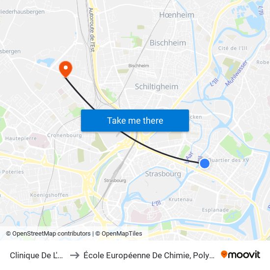 Clinique De L'Orangerie to École Européenne De Chimie, Polymères Et Matériaux map