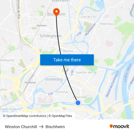 Winston Churchill to Bischheim map