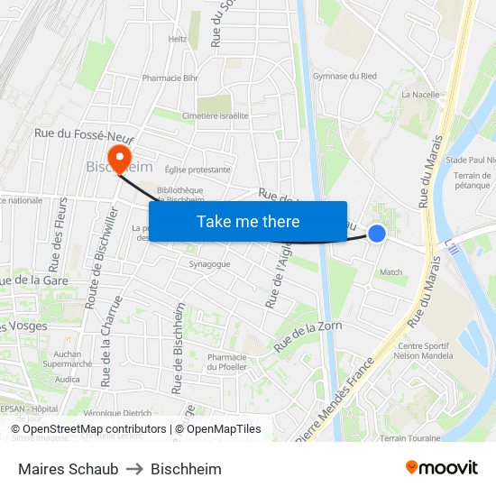 Maires Schaub to Bischheim map