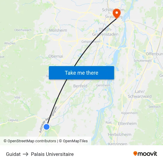 Guidat to Palais Universitaire map