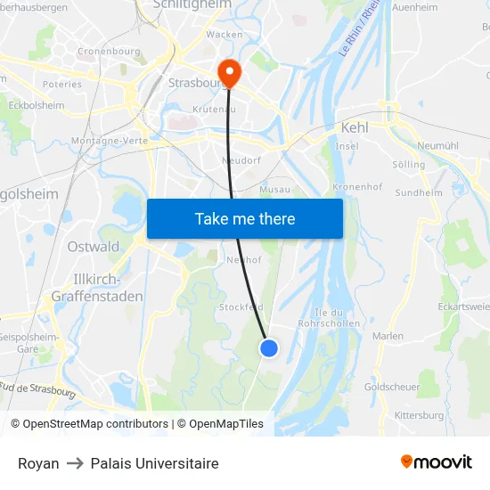 Royan to Palais Universitaire map