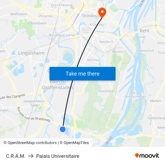 C.R.A.M. to Palais Universitaire map