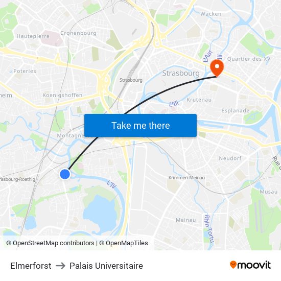 Elmerforst to Palais Universitaire map