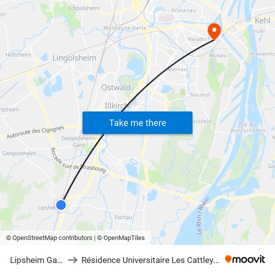 Lipsheim Gare to Résidence Universitaire Les Cattleyas map