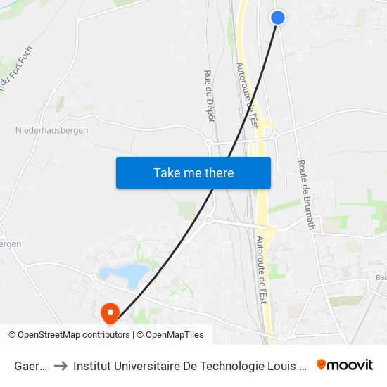 Gaertel to Institut Universitaire De Technologie Louis Pasteur map