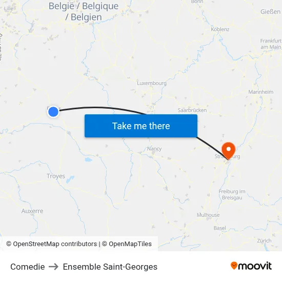 Comedie to Ensemble Saint-Georges map
