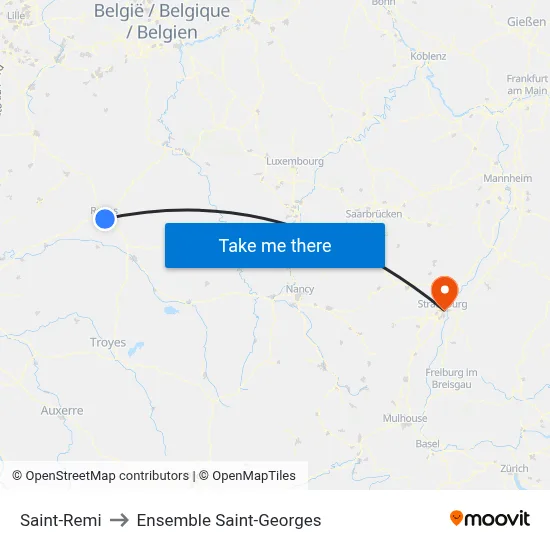 Saint-Remi to Ensemble Saint-Georges map